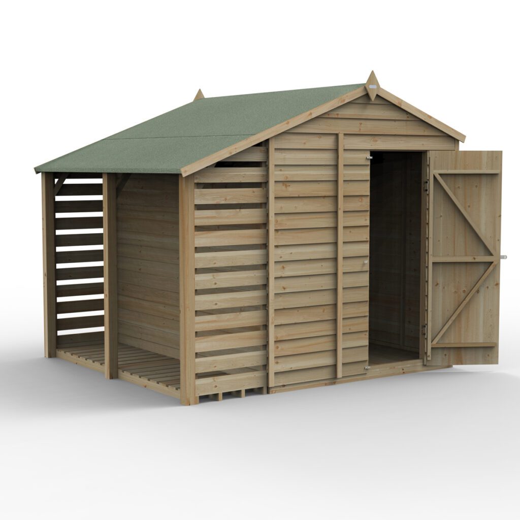 4LIFE Apex Shed 6×8 – Single Door – No Windows –  With Lean-To with Installation 5013053200810 2
